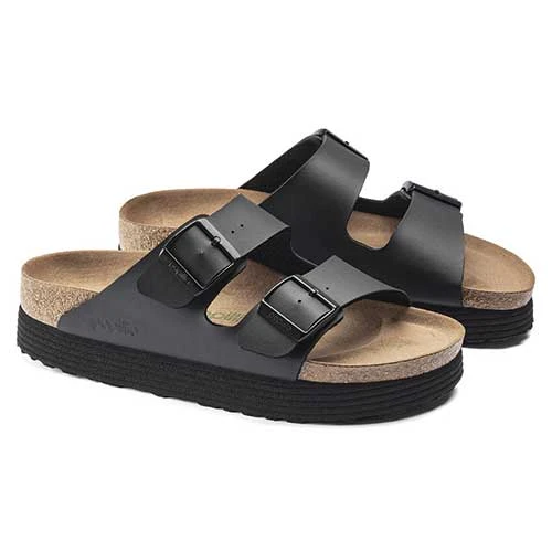Birkenstock Arizona Platform Vegan - Birko Flor Black- Medium/Narrow - Image 4