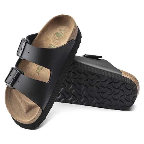 Birkenstock Arizona Platform Vegan - Birko Flor Black- Medium/Narrow - Image 5