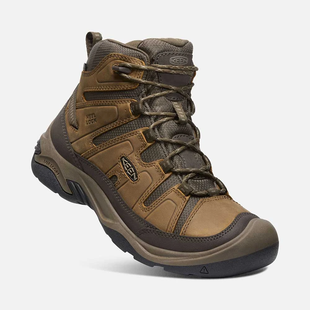 Keen Men's Circadia Mid WP Hiking Boot- Bison/Brindle- Wide (2E) - Image 2