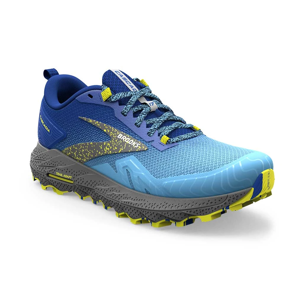 BROOKS Men's Cascadia 17 Trail Running Shoe - Blue/Surf The Web/Sulphur - Regular (D) - Image 2