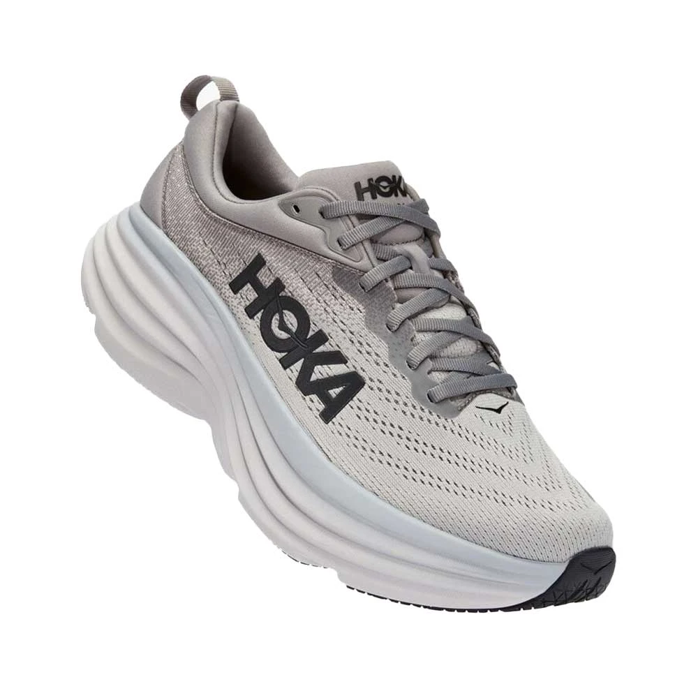 Hoka Men's Bondi 8 Running Shoe- Sharkskin/Harbor Mist- Wide (2E) - Image 3