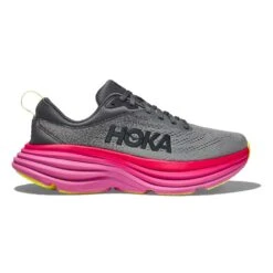 Hoka Women's Bondi 8 Running Shoe- Castlerock/Strawberry- Regular (B)