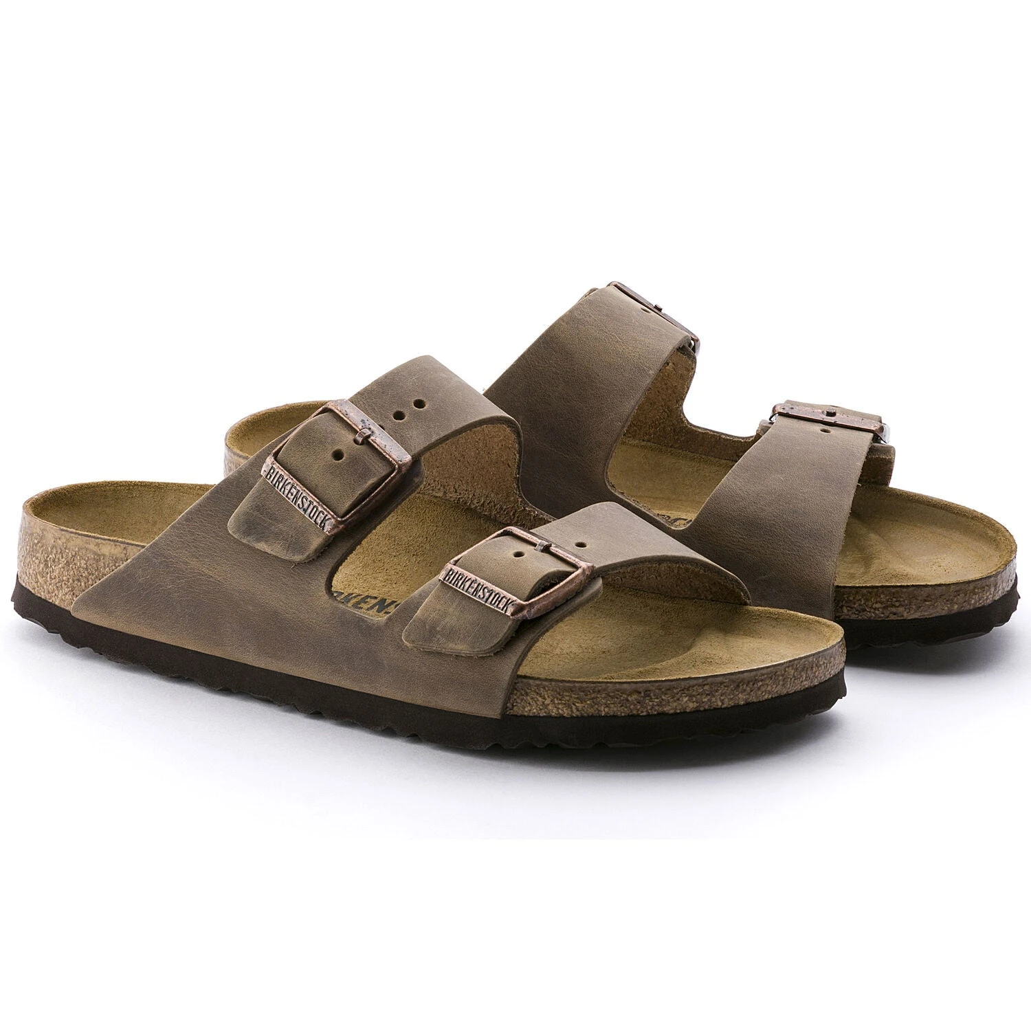 Birkenstock Arizona Cork Tobacco Brown Oiled Leather Sandal- Regular/Wide - Image 3