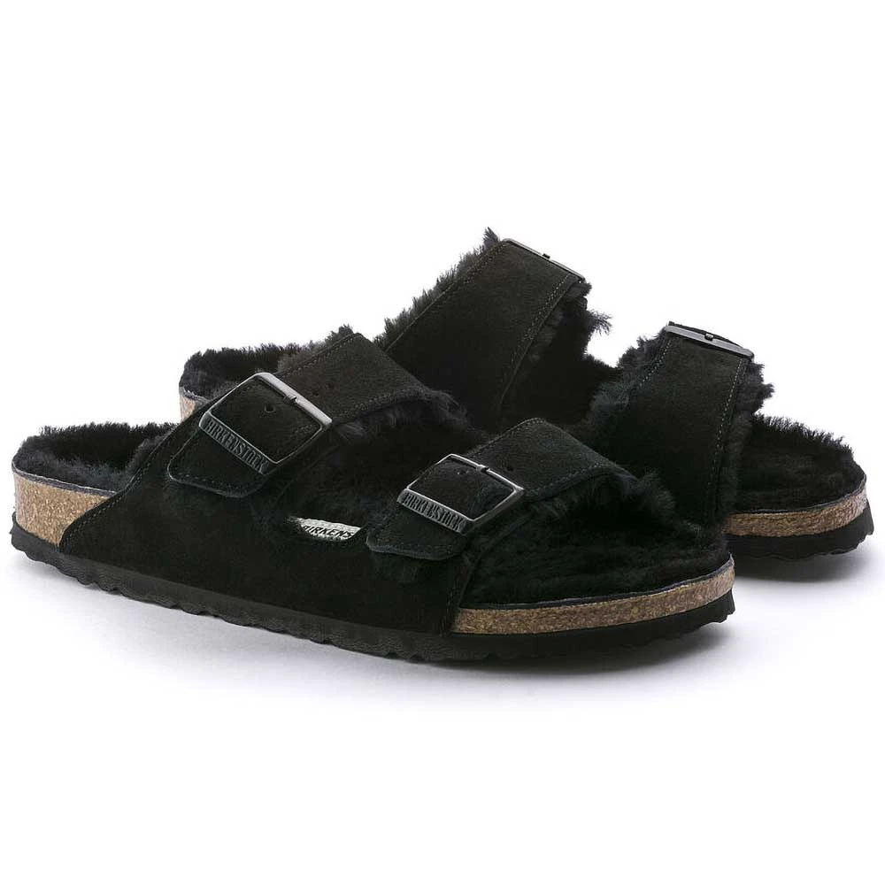 Birkenstock Arizona Shearling Sandal - Black - Regular/Wide - Image 3