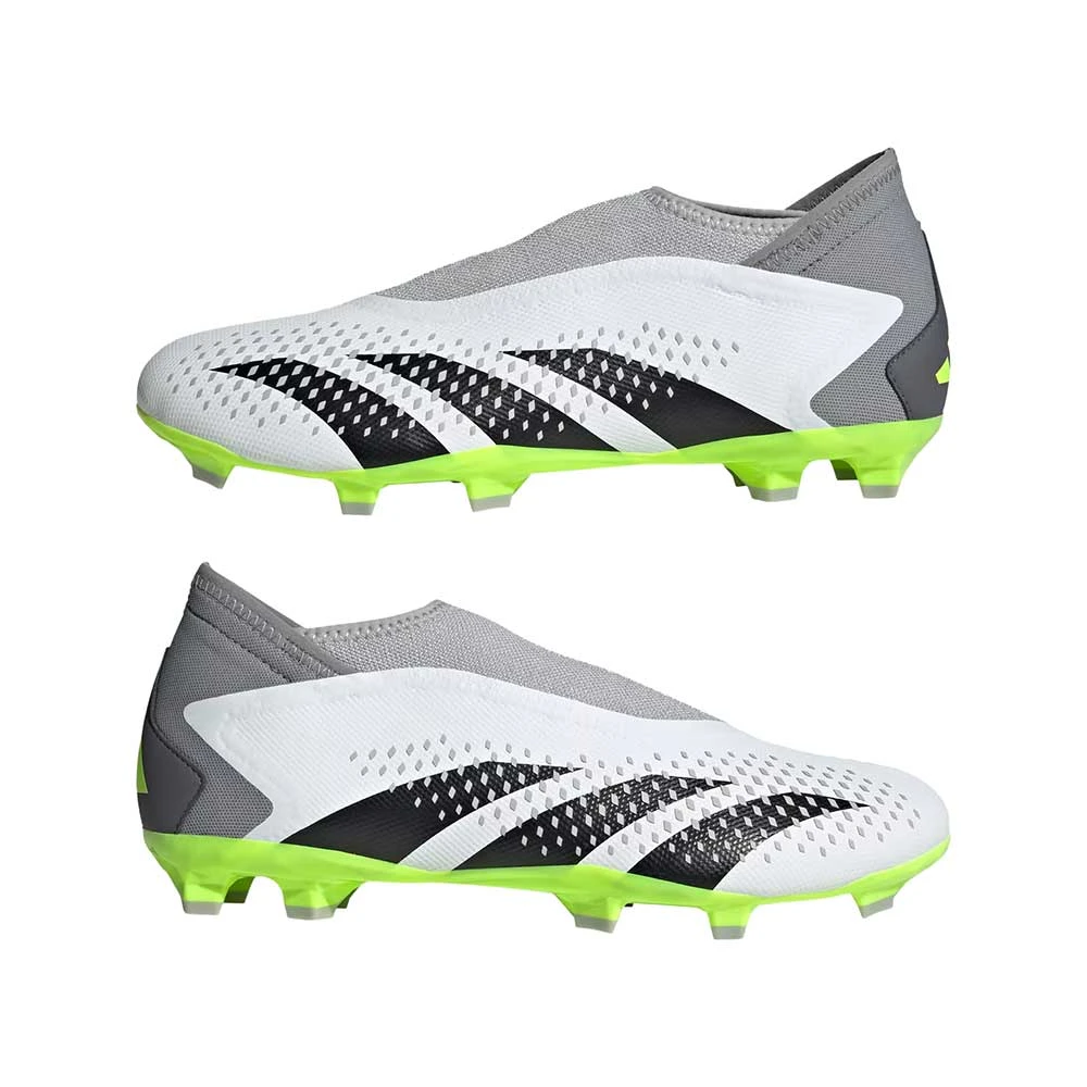 ADIDAS Unisex Predator Accuracy .3 Laceless FG - Cloud White/ Core Black / Lucid Lemon- Regular (D) - Image 6