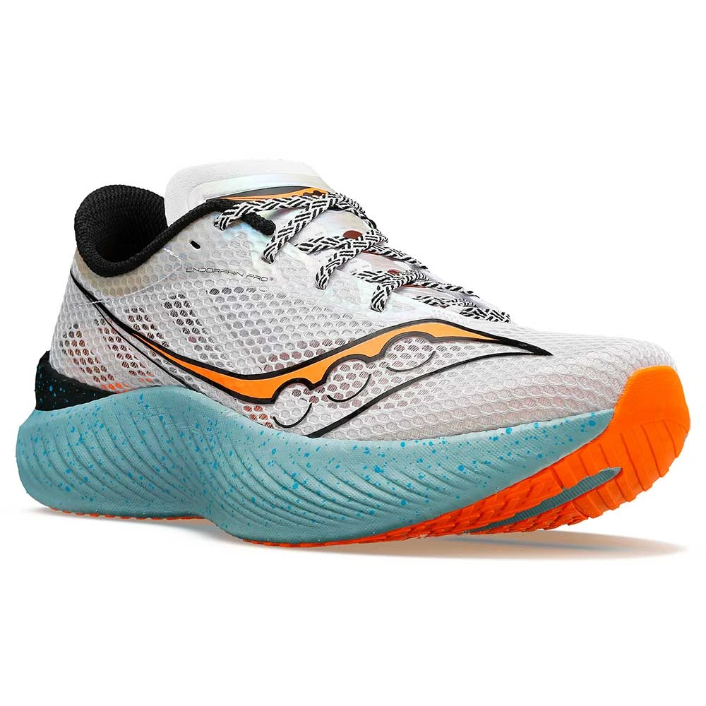 Saucony Men's Endorphin Pro 3 Racing Shoe- Fog/ViZiOrange- Regular (D) - Image 2